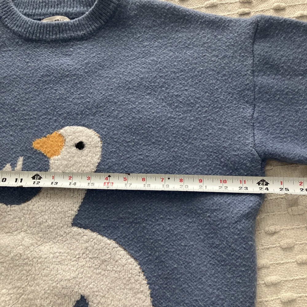 Aelfric Eden Sweater Adult Oversized Large Blue Duck WOW Crewneck Knit Pullover‎ - Picture 6 of 9